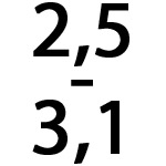 2,5 - 3,1